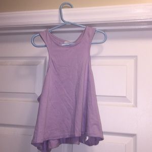 Light purple crop top with heart cut out